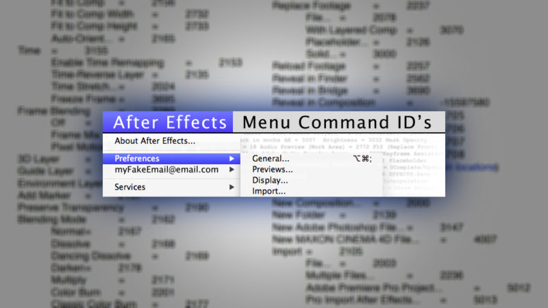 After Effects Menu Command ID’s